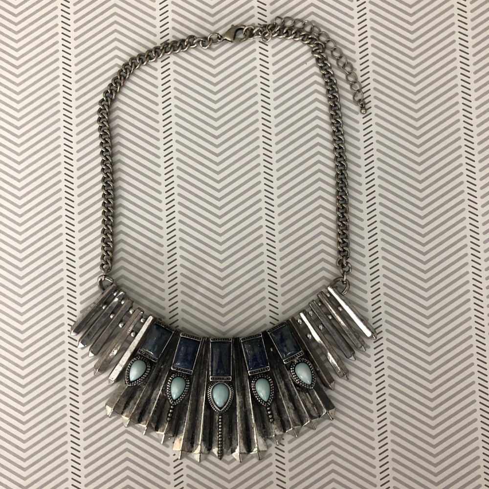Necklace Silver & Blue